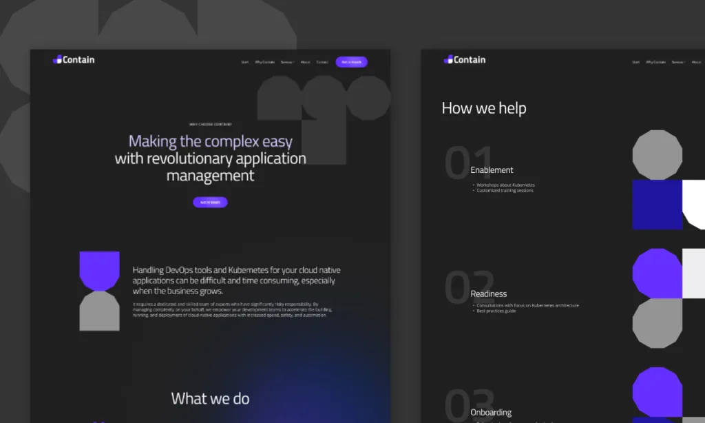 Contain desktop mockup